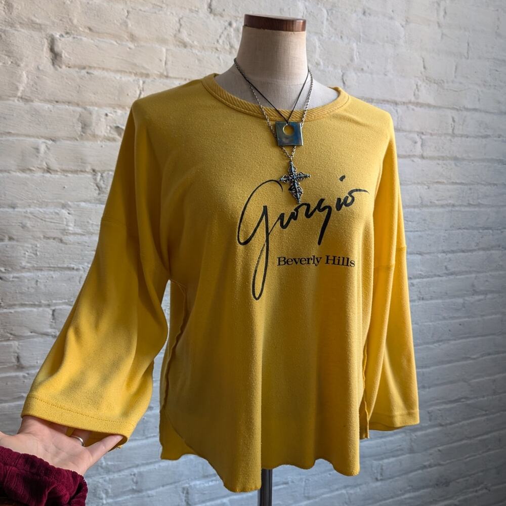 Vintage Yellow Giorgio Beverly Hills Crewneck Sweater - Picture 2 of 6